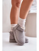 Sněhule Dámské Na Platformě Zateplené Kožíškem Šedé Xamella Sněhule Dámské Na Platformě Zateplené Kožíškem Šedé Xamella