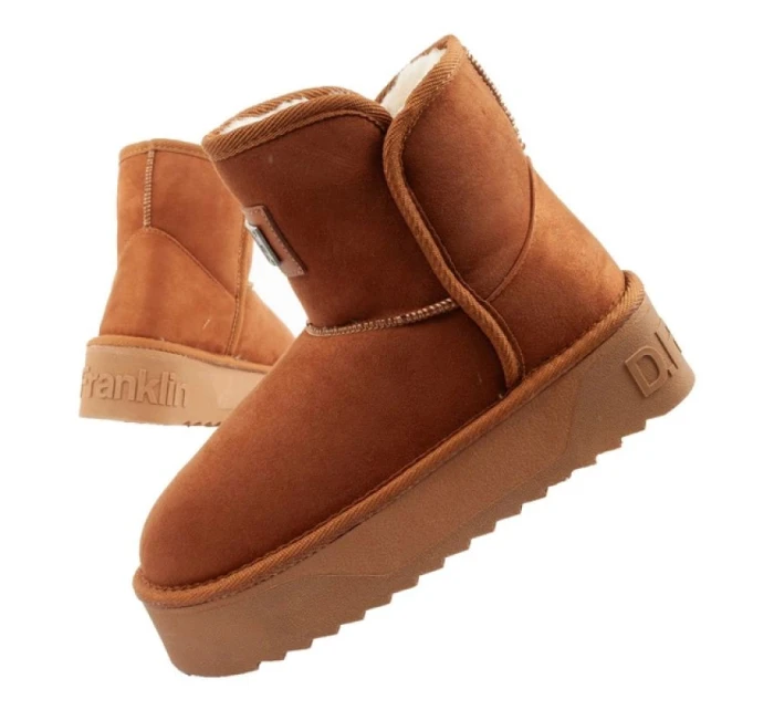 D.Franklin dámské sněhule zimní módní kožešinové zateplené boty hnědé dámské