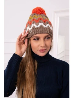 Dámská čepice Laila K283 dark beige+kiwi