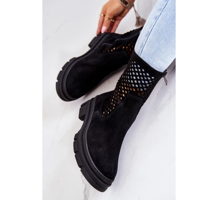 Kožené boty Nicole Černá model 21574579 - Boto