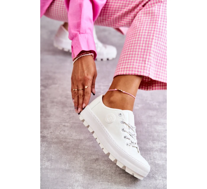 Módní lakované tenisky Big Star KK274045 Bílá Módní lakované tenisky Big Star KK274045 Bílá