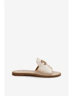 Elegantní Dámské Lesklé Sandály S Ozdobou S.Barski KV27-050 Zlaté