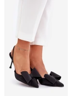 Lodičky S Odkrytými Patami A Mašlí Černé Eklevia