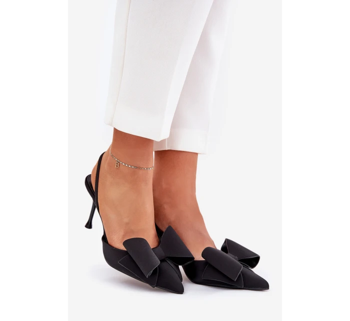 Lodičky S Odkrytými Patami A Mašlí Černé Eklevia