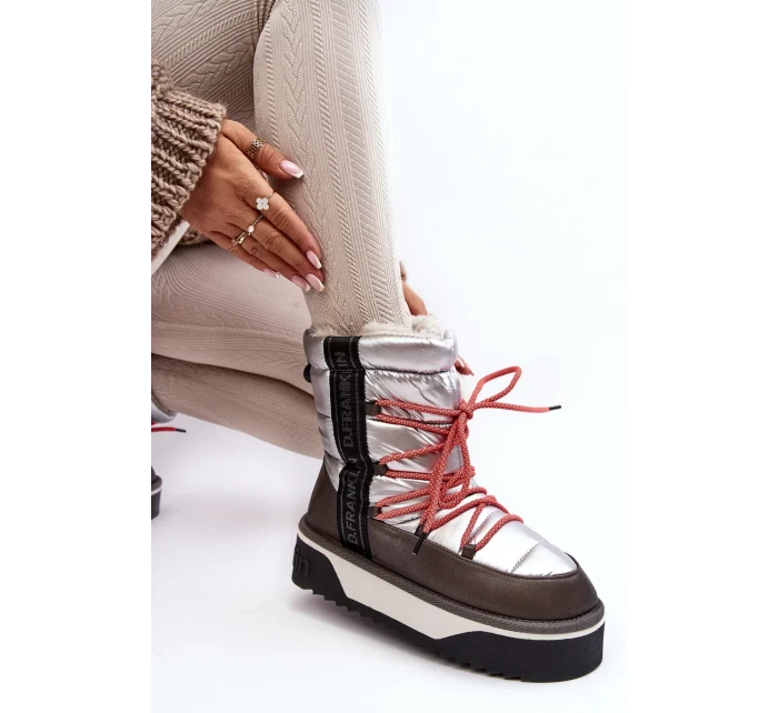Dámské sněhule se silnou podrážkou, Vegan D.Franklin Stříbrný