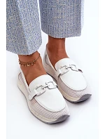 Dámské kožené mokasíny D&A TW210 bílé - S.Barski