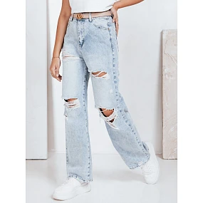 Dámské džíny s širokým proužkem modré Dstreet model 21992688 - FashionStreet Dámské džíny s širokým proužkem modré Dstreet model 21992688 - FashionStreet
