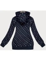 Tmavě modrá teplá rozepínací mikina se vzorem model 21312114 - 6&8 Fashion Tmavě modrá teplá rozepínací mikina se vzorem model 21312114 - 6&8 Fashion