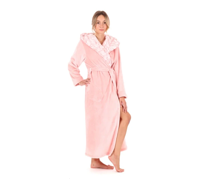 Dámský župan Flora s kapucí 3956 3050 růžová perla - Vestis Dámský župan Flora s kapucí 3956 3050 růžová perla - Vestis