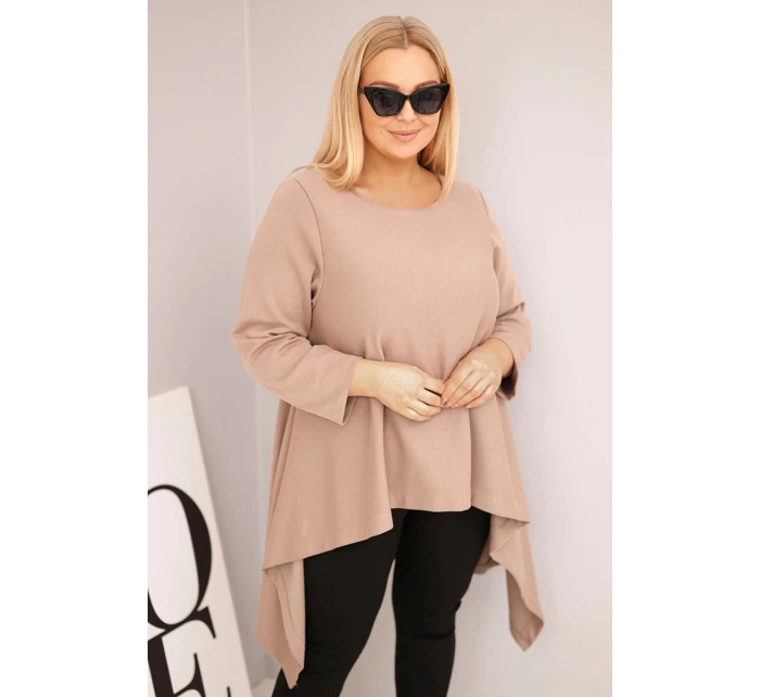 Dámská tunika Plus Size bavlněná s asymetrickým střihem fango