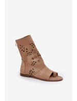 Zazoo Dámské Semišové Sandály S Na Zip Béžové model 21682066 - Boto Zazoo Dámské Semišové Sandály S Na Zip Béžové model 21682066 - Boto