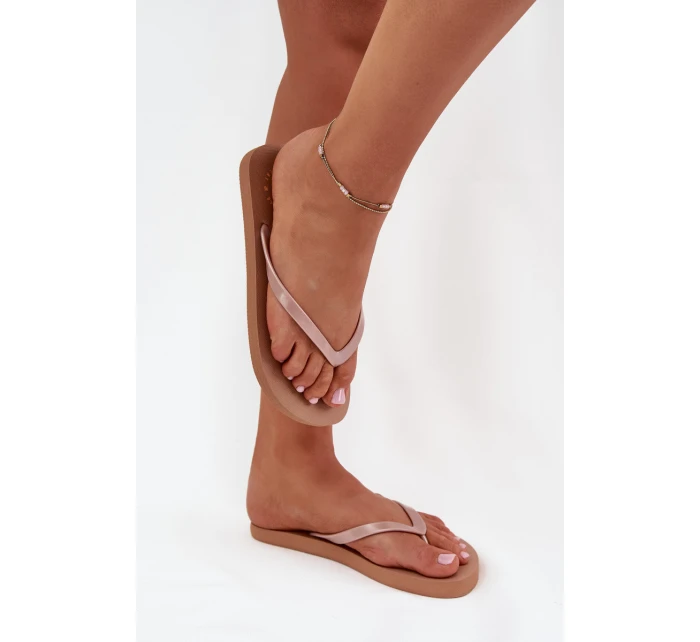 Dámské Japonské Pantofle Světle Hnědé 4FMM00FFLIF018-82S Dámské Japonské Pantofle Světle Hnědé 4FMM00FFLIF018-82S