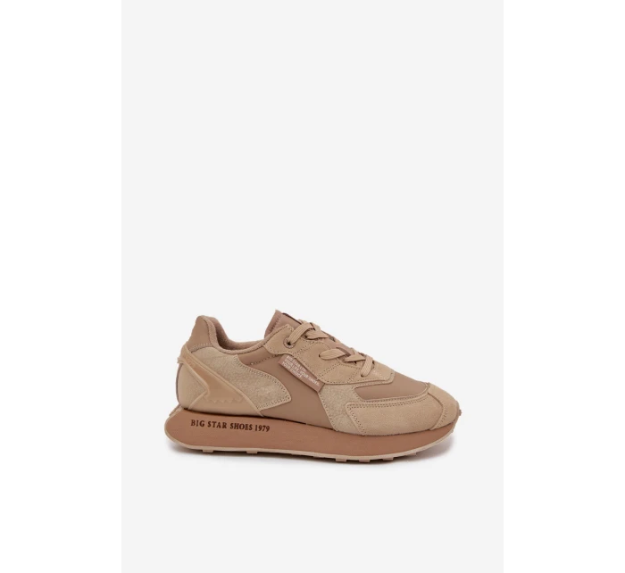 Kožené Sneakersy Pánské Big Star OO174298 Hi-Poly System Béžové Kožené Sneakersy Pánské Big Star OO174298 Hi-Poly System Béžové