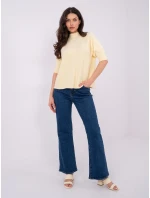 Sweter MI SW model 21808005 jasny żółty - FPrice Sweter MI SW model 21808005 jasny żółty - FPrice