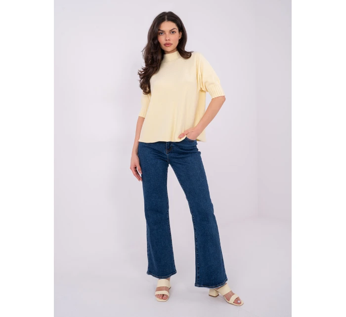 Sweter MI SW model 21808005 jasny żółty - FPrice Sweter MI SW model 21808005 jasny żółty - FPrice