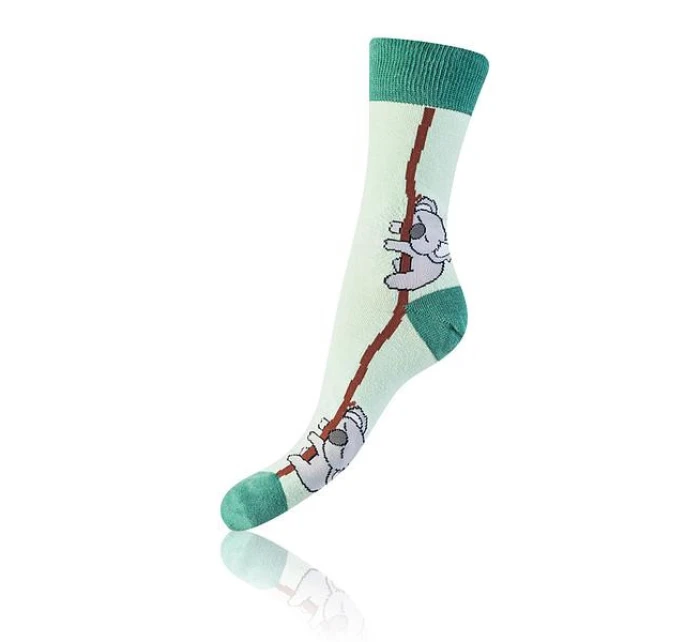 Dárková krabička zábavných crazy ponožek 4 páry CRAZY SOCKS BOX - BELLINDA - světle zelená