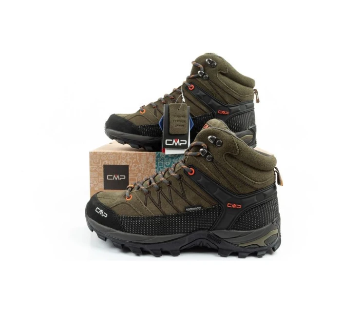 CMP Rigel pánské trekové boty kožené odolné nepromokavé kotníkové boty olivově zelené CMP Rigel pánské trekové boty kožené odolné nepromokavé kotníkové boty olivově zelené