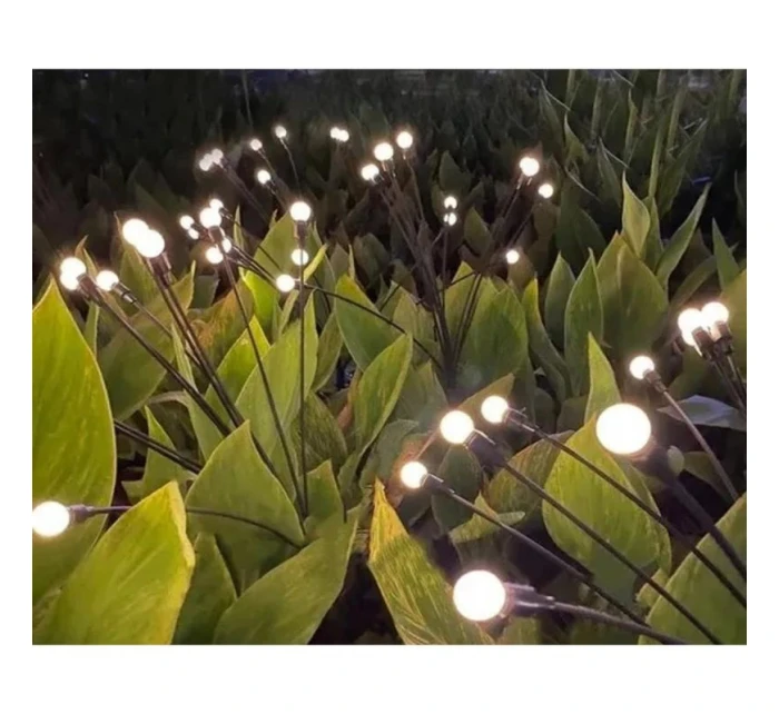 SOLÁRNÍ LAMPA TANČÍCÍ VE VĚTRU BÍLÉ KOULE 6 LED 72CM