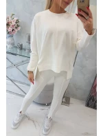 Souprava s oversize halenkou v barvě ecru