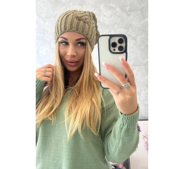 Fleecová čepice Paulina K227 khaki