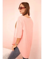 Dámská mušelínová košile s knoflíkem meruňka