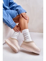 Dámské Sněhule Na Platformě Zateplené Kožešinou Světle Béžové model 21672211 - Boto Dámské Sněhule Na Platformě Zateplené Kožešinou Světle Béžové model 21672211 - Boto