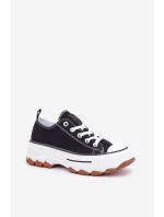 Nízké dámské tenisky na platformě černé Aradwin Nízké dámské tenisky na platformě černé Aradwin