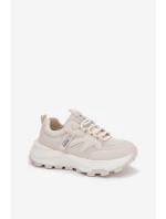 Sportovní boty sneakers dámské na silné podrážce béžové Prononice Sportovní boty sneakers dámské na silné podrážce béžové Prononice
