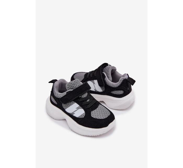 Dětské Sportovní Boty Tenisky Na Suchý Zip Černé Šedé model 21700780 - Boto Dětské Sportovní Boty Tenisky Na Suchý Zip Černé Šedé model 21700780 - Boto