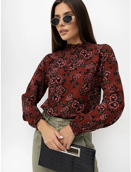 Bluzka model 22340987 bordowy - FPrice Bluzka model 22340987 bordowy - FPrice