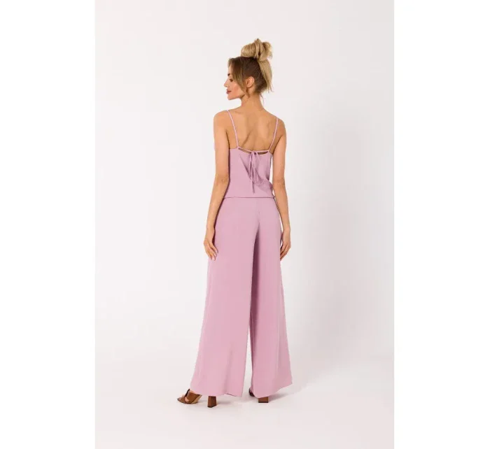M737 Kombinéza se špagetovými ramínky - krepová růžová M737 Kombinéza se špagetovými ramínky - krepová růžová