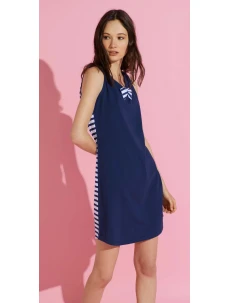 Dámská noční košile LA2149PB modrobílá - Noidinotte