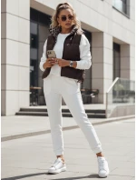 Dámská přechodná krátká prošívaná oboustranná kávová vesta LEOVELLA FashionStreet TY4648 Dámská přechodná krátká prošívaná oboustranná kávová vesta LEOVELLA FashionStreet TY4648