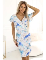 Šaty NINA s obálkovým výstřihem, rukávy a páskem model 21052938 - numoco