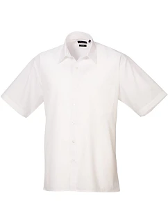 PR 202 Popelínová košile s krátkým rukávem model 22475692 white - Premier