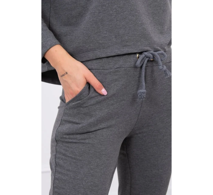 Souprava s oversize halenkou v grafitové barvě