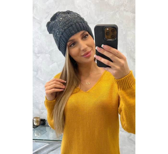 Dámská čepice Amira K359 graphite+black Dámská čepice Amira K359 graphite+black