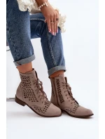 Průsvitné kožené botky Zazoo 2627 Beige