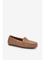 Dámské semišové mokasíny tmavě béžové model 21653934 - Boto Dámské semišové mokasíny tmavě béžové model 21653934 - Boto