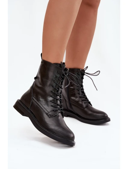 Kožené Zateplené Dámské Kotníkové Workery Big Star model 21708648 Černé - Big Star Shoes