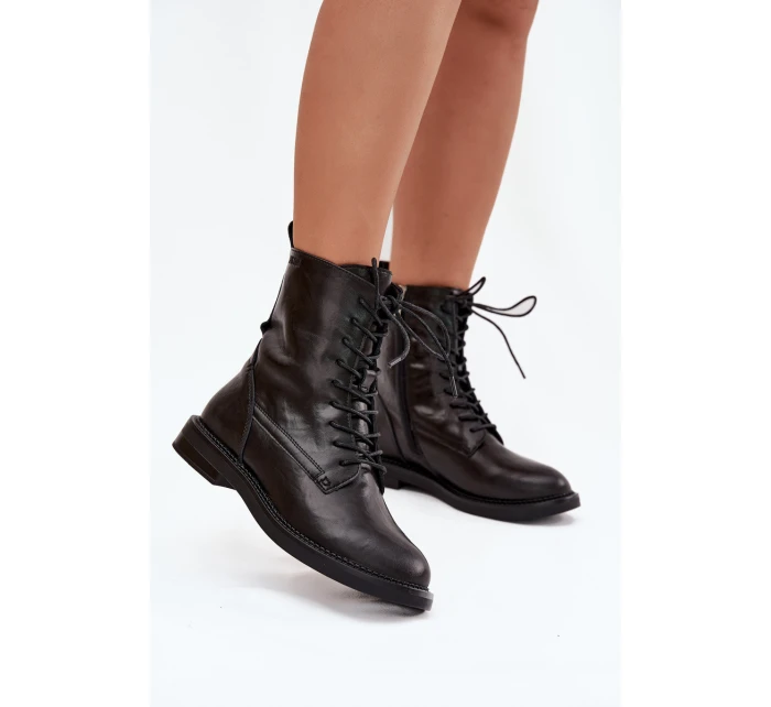 Kožené Zateplené Dámské Kotníkové Workery Big Star model 21708648 Černé - Big Star Shoes