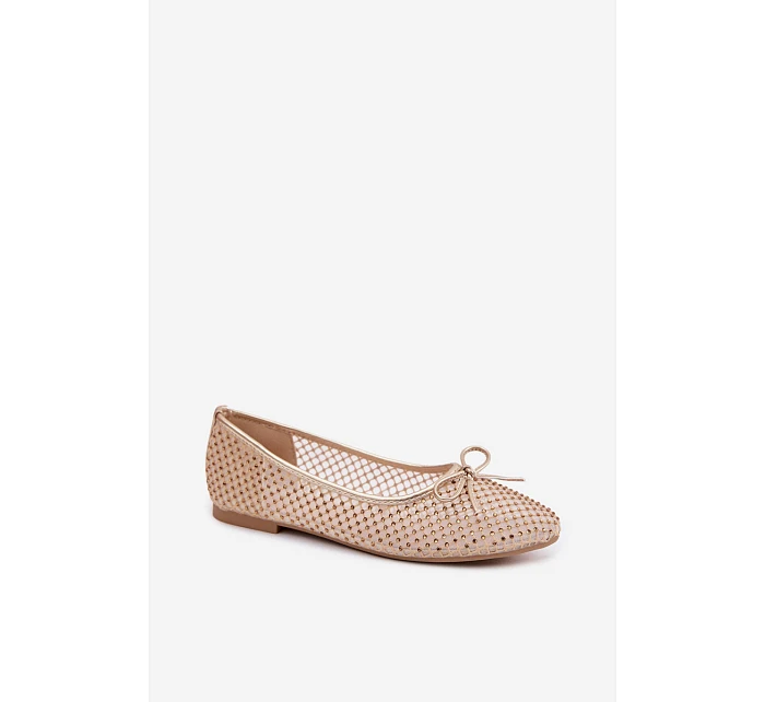 Síťové baleríny s ozdobou Vinceza 62270 Zlaté Síťové baleríny s ozdobou Vinceza 62270 Zlaté