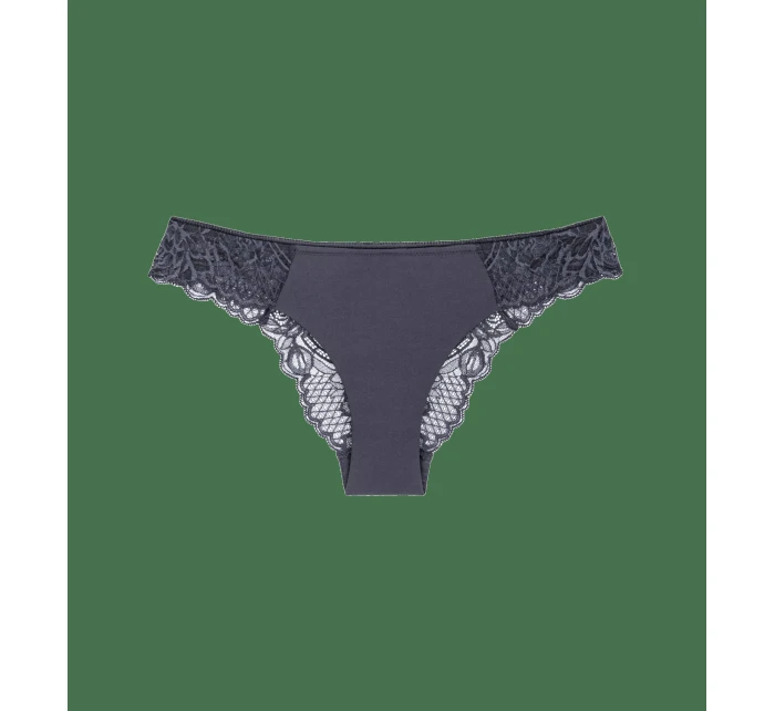 Dámské kalhotky Wild Peony Florale Brazilian tmavě šedé - Triumph Dámské kalhotky Wild Peony Florale Brazilian tmavě šedé - Triumph
