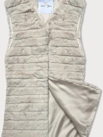 Vesta v barvě ecru s kožešinovou podšívkou (2114)