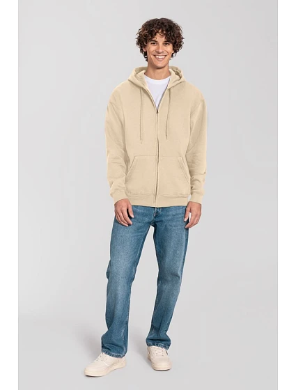 Fruit of the Loom Iconic Premium Hooded Sweat Jacket Mikina s kapucí z těžké bavlny 16.2286 desert sand Fruit of the Loom Iconic Premium Hooded Sweat Jacket Mikina s kapucí z těžké bavlny 16.2286 desert sand