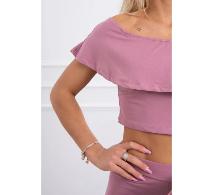 Sada s volánkem tmavě růžová