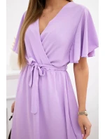 Šaty s vrstveným výstřihem světle fialová