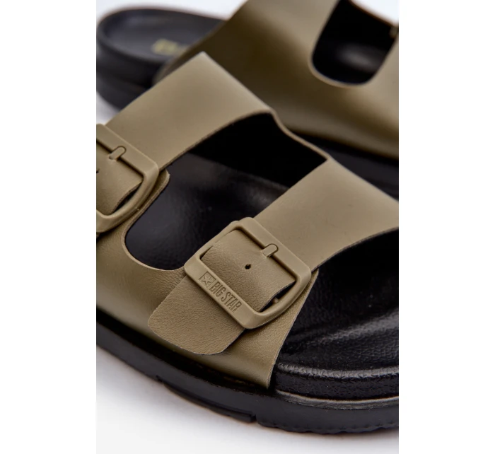 Lehké Pěnové Sandály Mužské Big Star MM174324 Tmavě Zelené