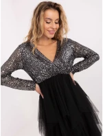 Šaty MI SK A5471.87 černá a stříbrná Šaty MI SK A5471.87 černá a stříbrná