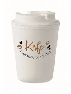 KAFE S DONÁŠKOU DO POSTELE - bílý termohrnek 300 ml